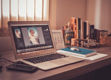 Laptop on desk